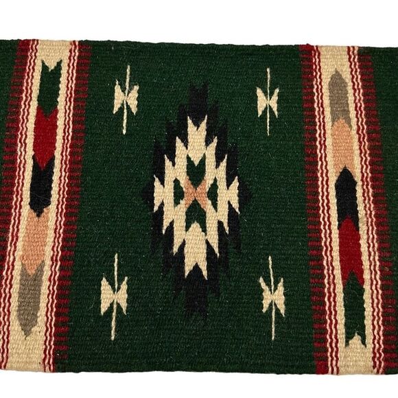 El Paso Saddle Blanket Co  Southwestern Wool Rug Placemats Set of 4. - Picture 6 of 8
